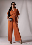 V-Neck Jumpsuit - 151026