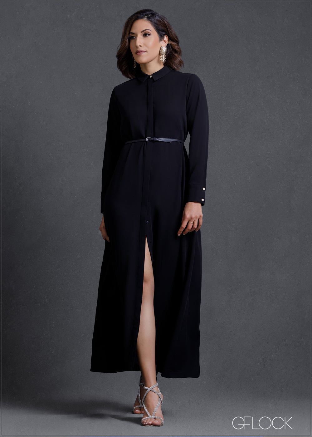 Collared Button Down Maxi Dress - 230224