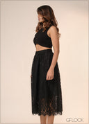 Lace Gathered Skirt - 040426