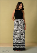 Contrast Printed Dress - 260925