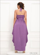 Halter Cut Draped Maxi Dress - 290923