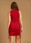 Drawstring Ruched Bodycon Dress - 041223