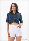 Short Sleeve Printed Viscose Shirt - 280423 - 02