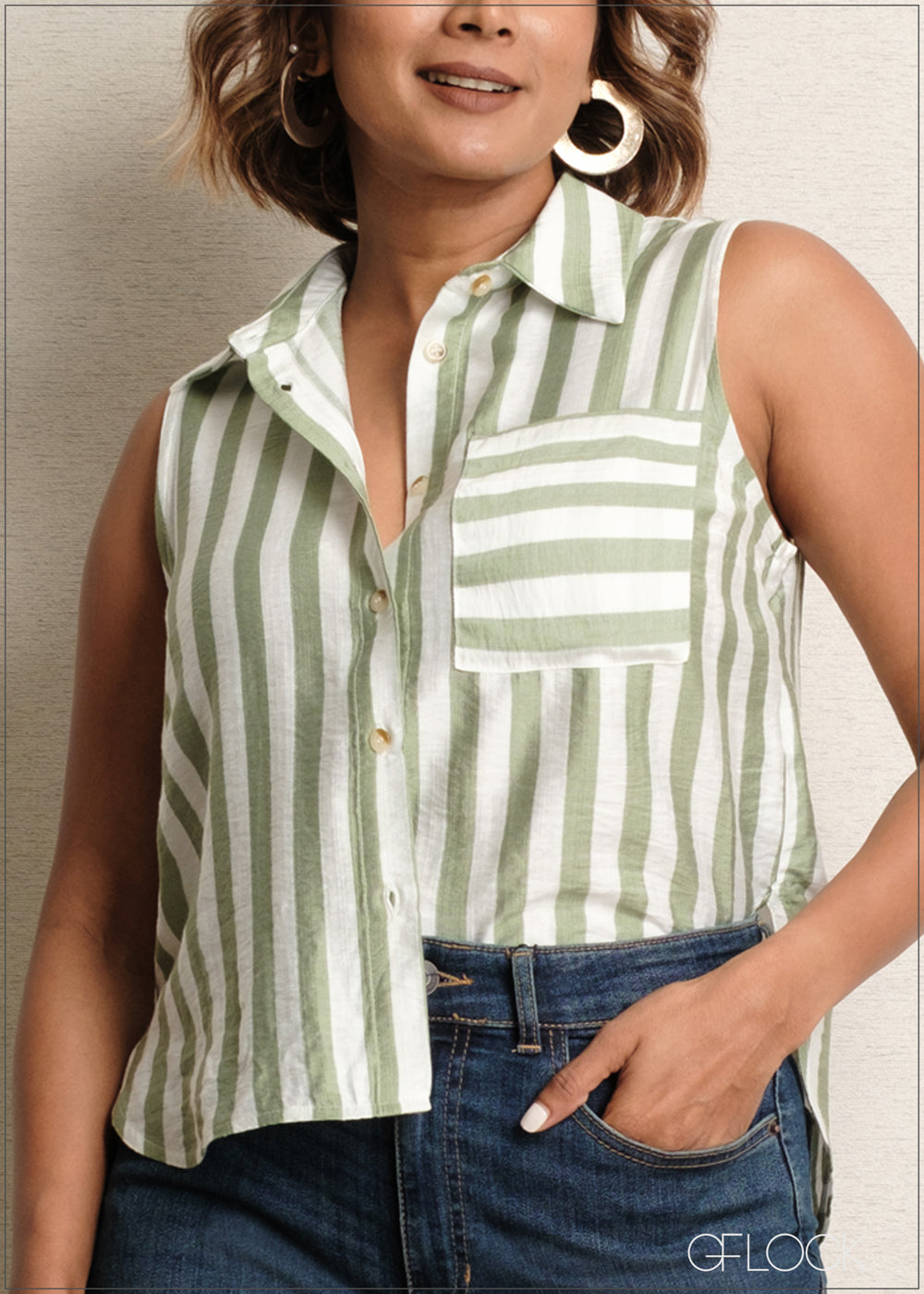 Striped Sleeveless Top - 090525