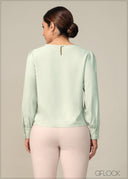 Boat Neck Long Sleeve Top - 170424