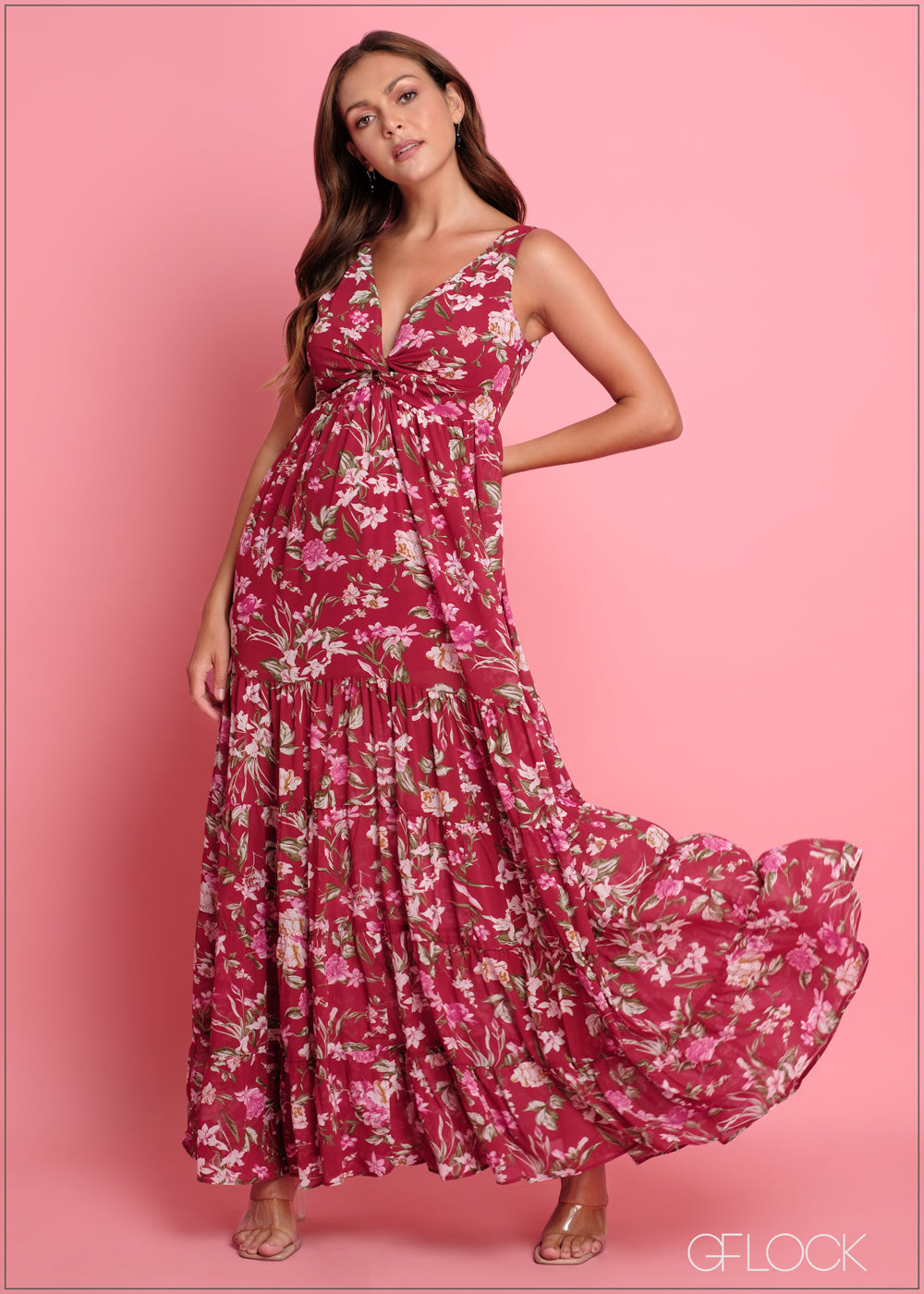 Floral Twist Detail Dress - 050224