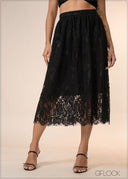 Lace Gathered Skirt - 040426