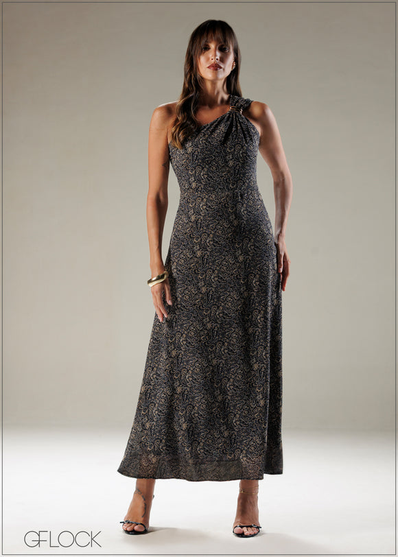 One Shoulder Trim Dress - 121225