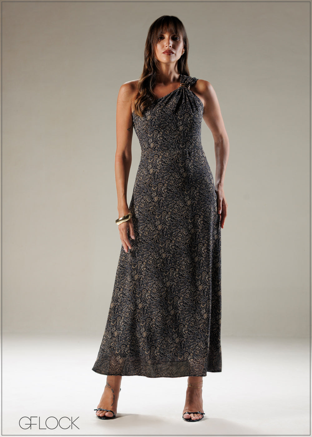 One Shoulder Trim Dress - 121225