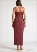 Sleeveless Pleated Detail Maxi Dress - 170826