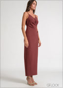 Sleeveless Pleated Detail Maxi Dress - 170826