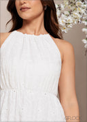 Halter Neck Tiered Dress - 251124
