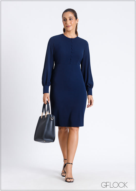 Long Sleeve Dress With Front Opening - 290724 - 02