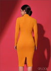 High Neck Cut-Out Detail Midi Dress - 151223