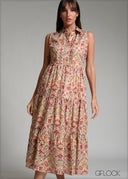 Pintuck Detailed Printed Dress - 171225