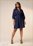 Waist Detailed Mini Dress - 040426