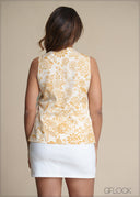 Printed Tie Front Top - 180825