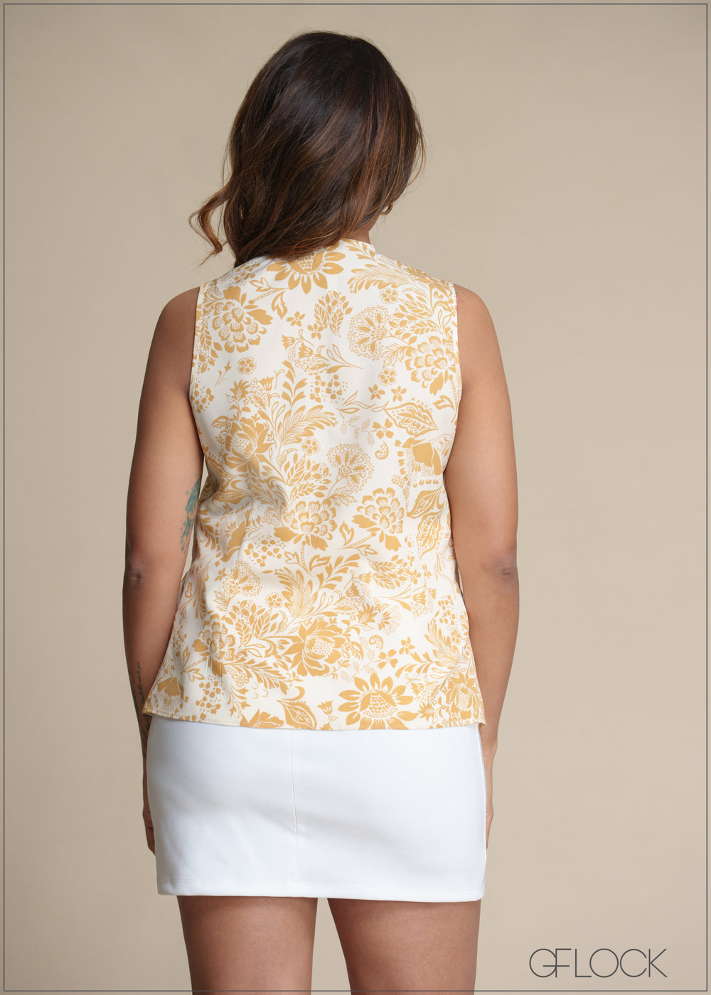 Printed Tie Front Top - 180825