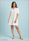 Collared Linen Dress - 020623