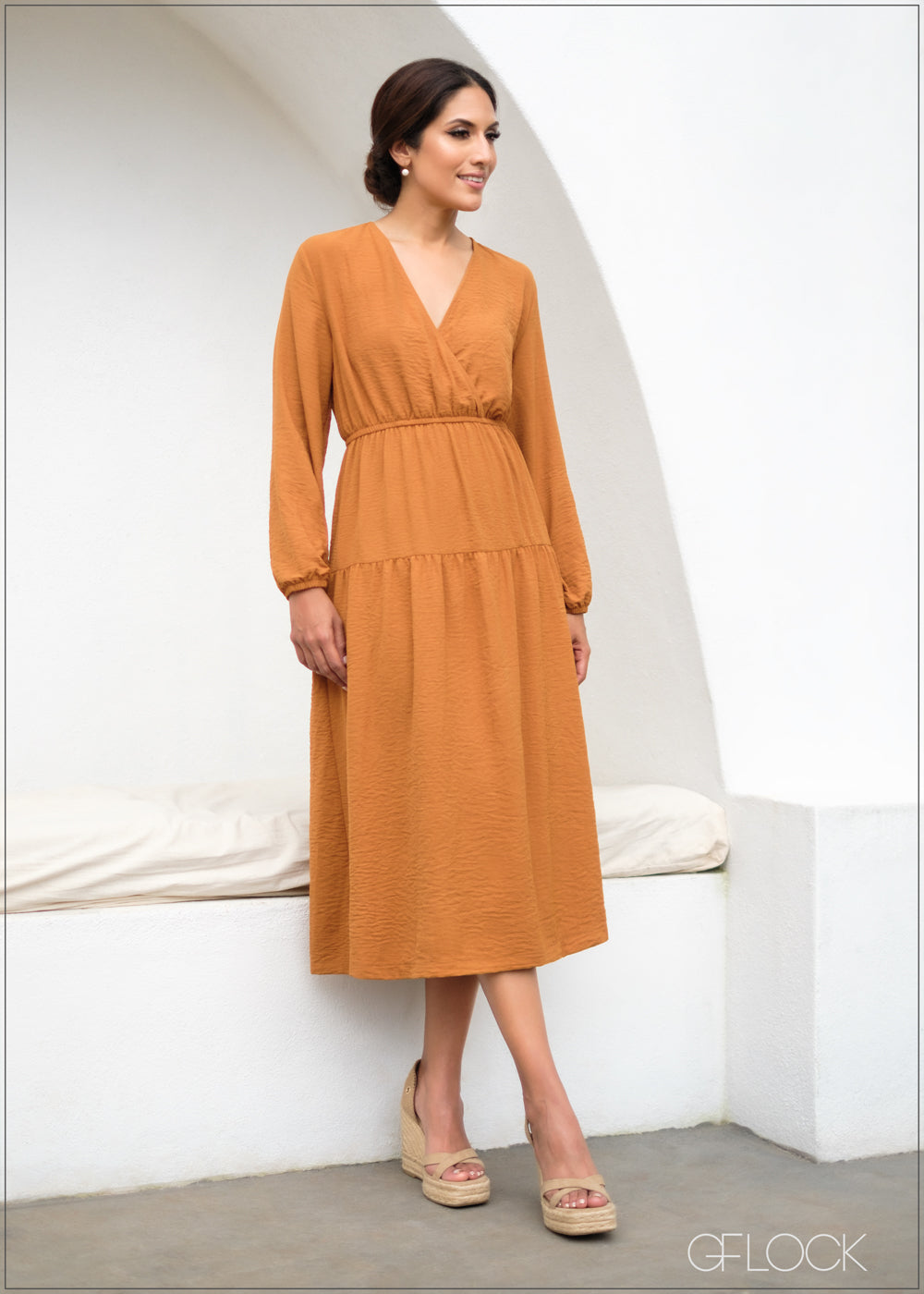 Balloon sleeve best sale midi dress