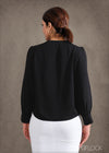Long Sleeve Blouse With Front Tie - 260124