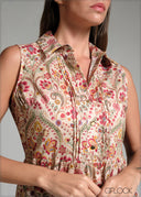 Pintuck Detailed Printed Dress - 171225