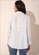 Polka Dot Regular Collar Shirt - 131023