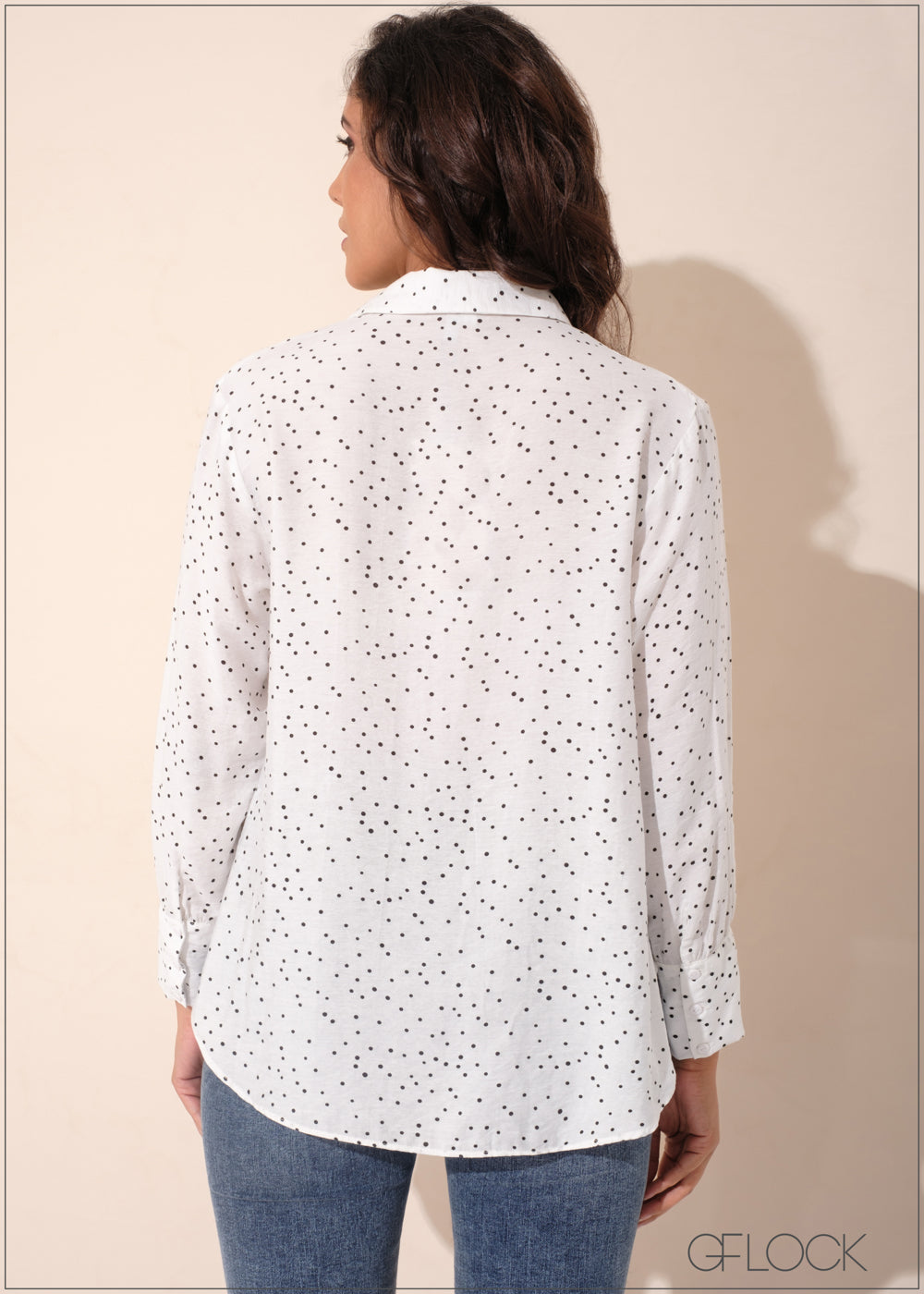 Polka Dot Regular Collar Shirt - 131023