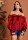 FRILL OFF SHOULDER - 020424