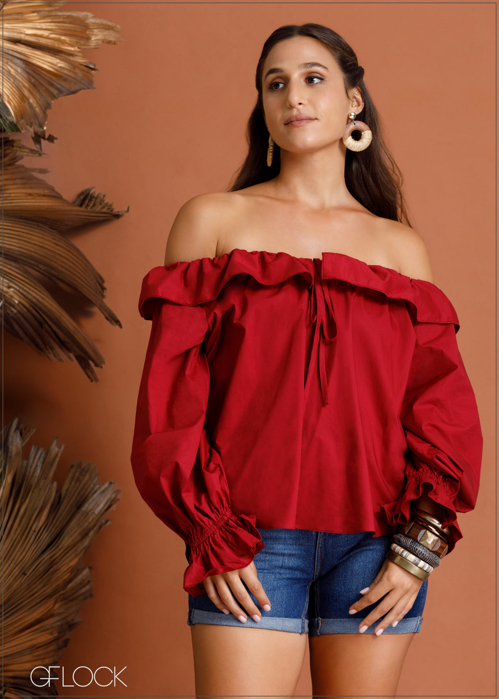 FRILL OFF SHOULDER - 020424