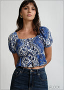 Puff Sleeve Crop Top - 270426