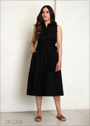 Sleeveless Shirt Dress - 140625