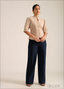 Puffed Sleeves Top - 261026