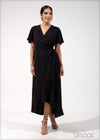 Flare Sleeve Side Tie Up Dress - 090623