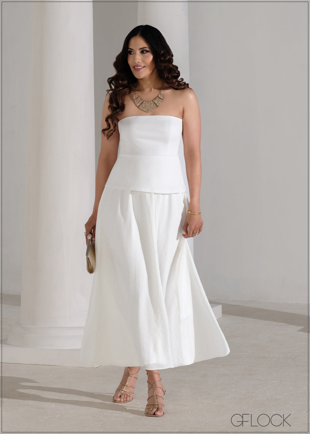 Strapless Flare Maxi Dress - 090625