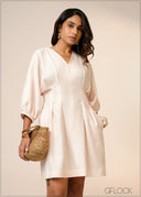 Waist Detailed Mini Dress - 040426