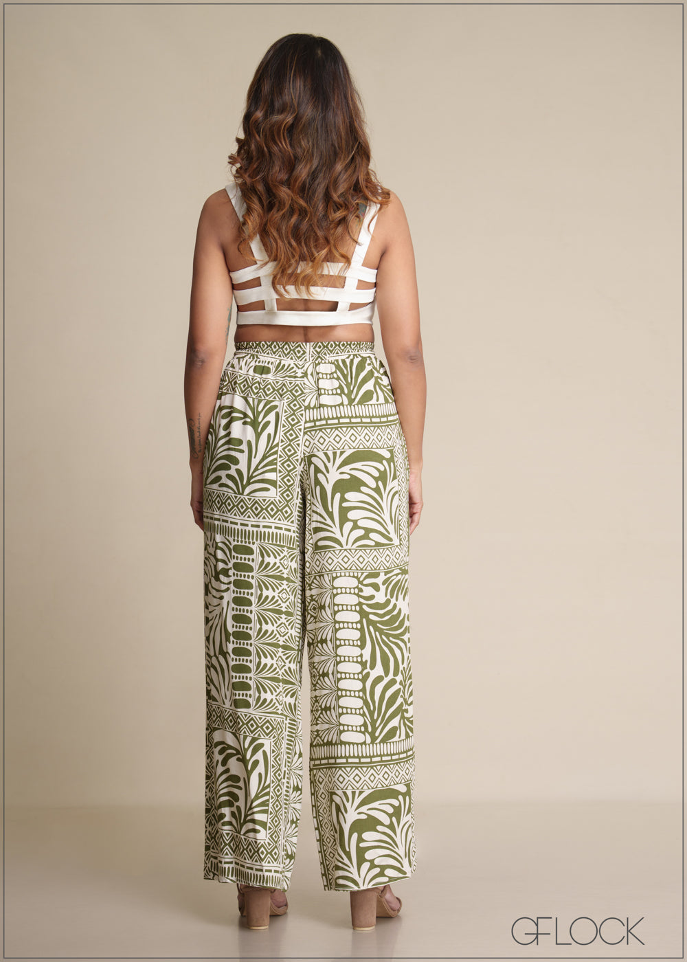 Printed Wide Leg Pant - 180825