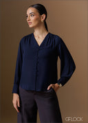 V-Neck Long Sleeve Top - 120925