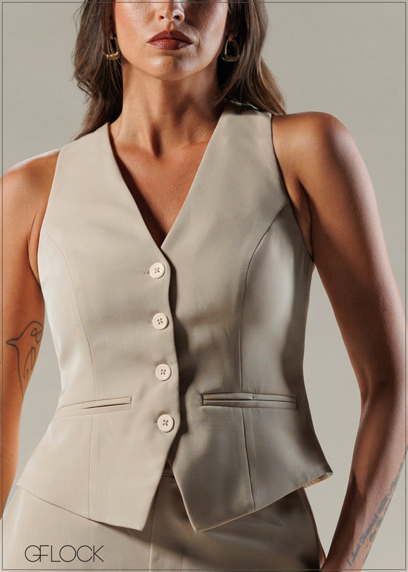 Princess Line Detail Waistcoat - 121225