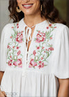 Embroidery Peplum Blouse - 181224