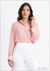 Oversized Button Down Shirt - 160623