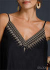 100% Genuine Linen Embroidered Cami Top - 080124 - 02