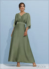 Waist Ruched Detailed Maxi Dress - 201123