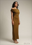 One Shoulder Maxi Dress - 231026