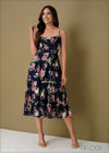 Tie Back Detail Floral Dress - 110923