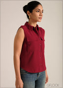 Sleeveless Collared Top - 261026