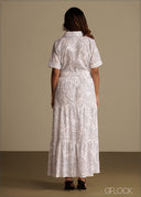 Printed Cutlawn Dress - 290526C