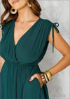 RUCHED DETAIL SLEEVELESS DRESS - 080324