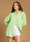 Button Down Cover-Up Shirt - 041223