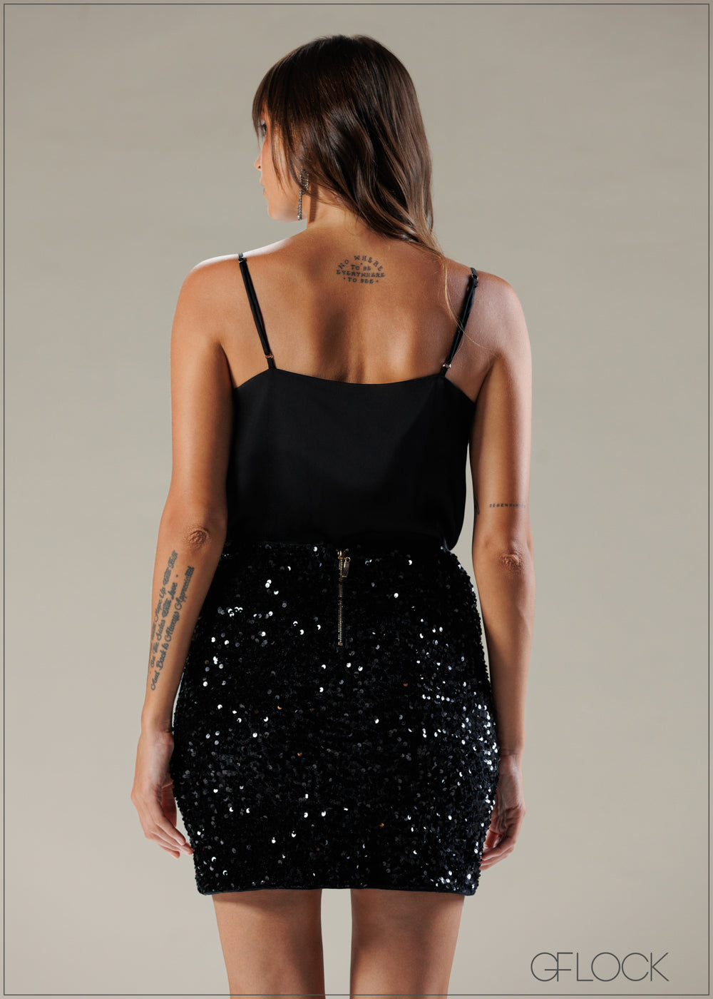 High Waist Sequin Mini Skirt - 121225